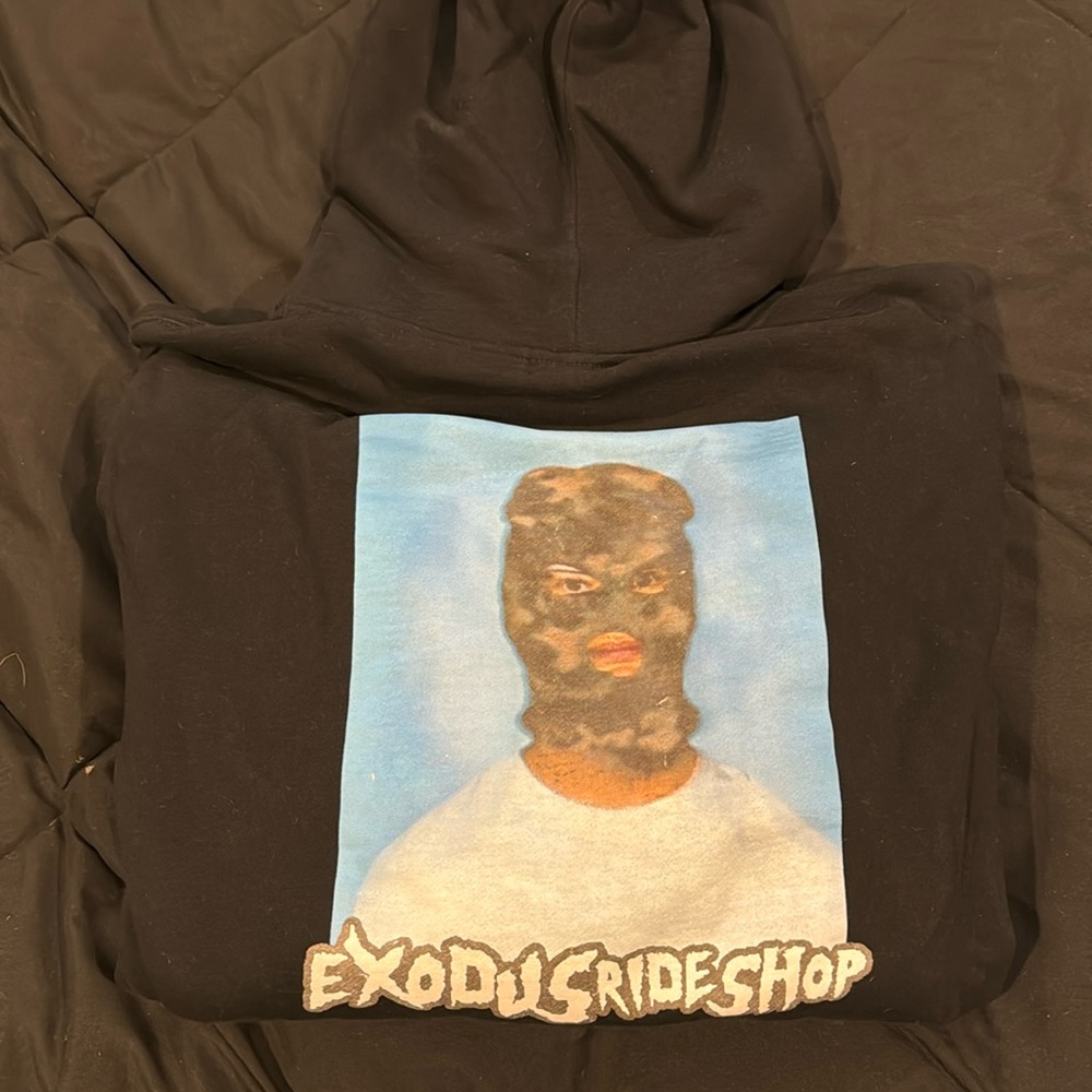 Exodus Ride Shop. Black Zip Hoodie.